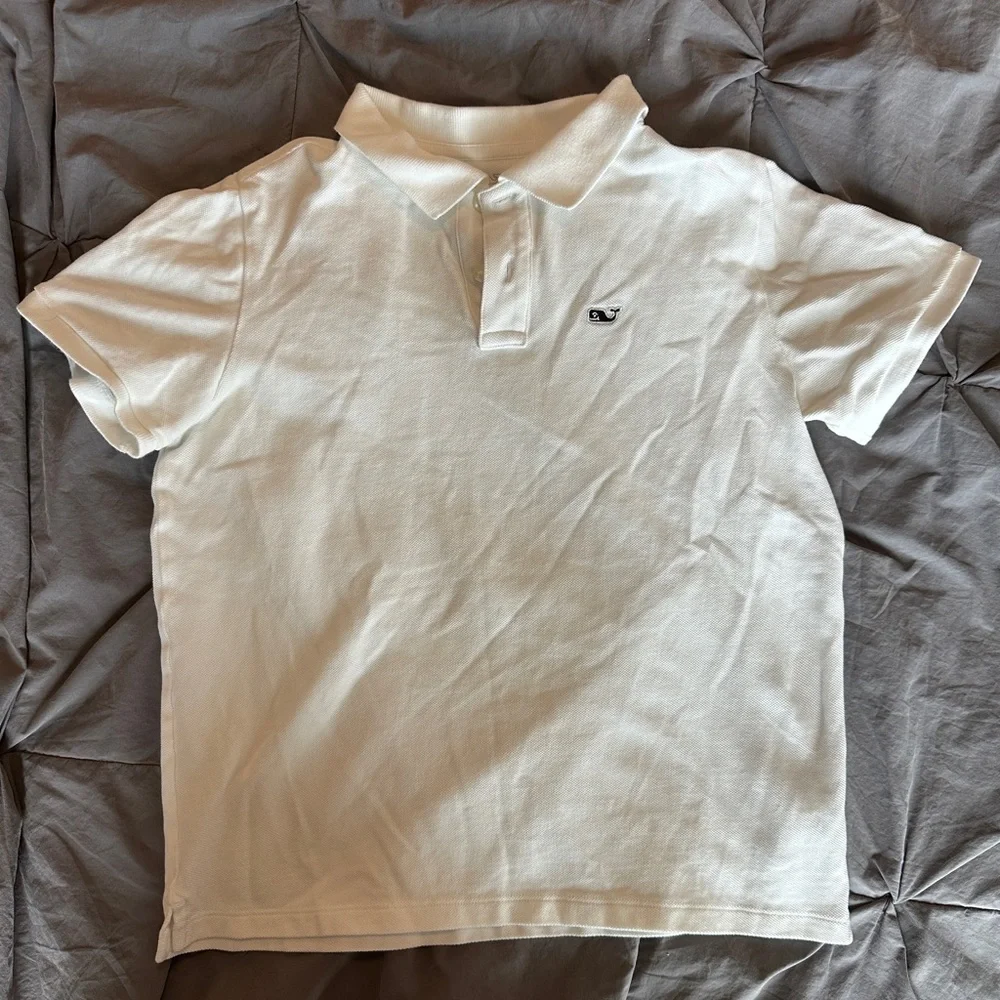Vineyard Vines Kids/Boys Medium White Polo Shirt - Picture 3 of 5